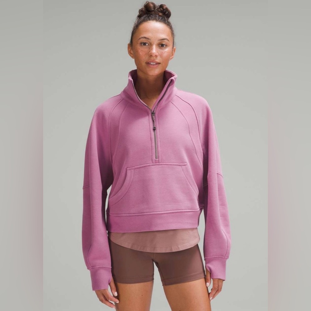 Lululemon Scuba Oversized Funnel Neck Half Zip Velvet Dust XS/S